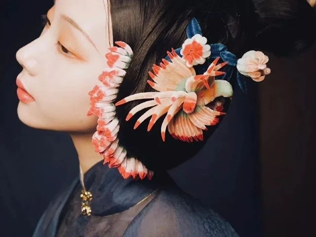 4 Beautiful Artificial Flowers in Han Fu Hair Accessories-8