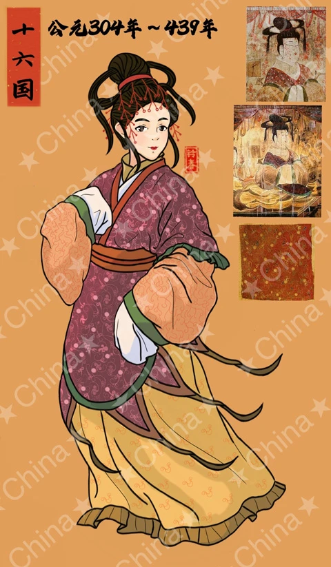 Ancient Chinese Women's Hanfu Attire Illustrations-22