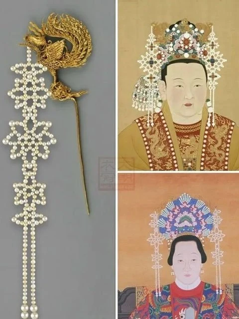 Traditional Chinese Hair Jewelry - Ming Style Diji & Tiaopai-15