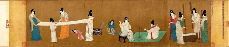 Painting Appreciation: Court Ladies Preparing Newly Woven Silk-3