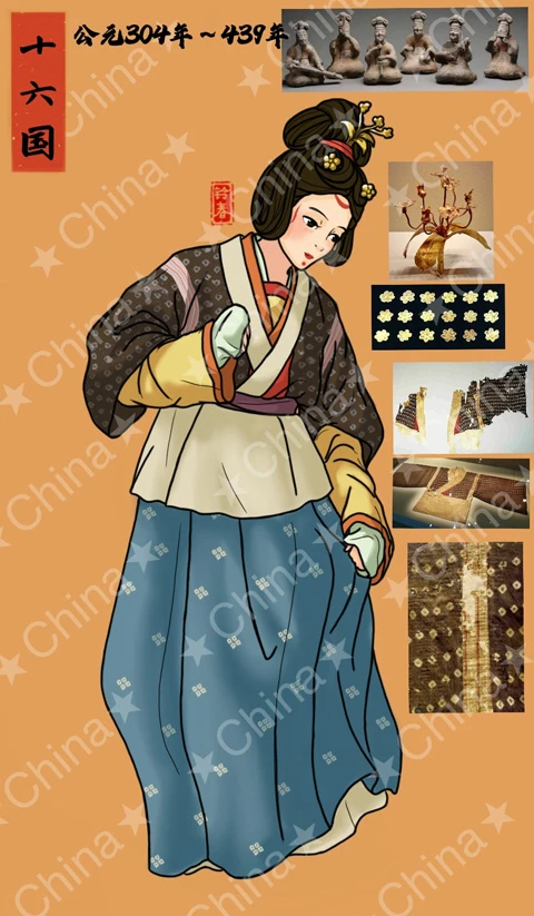 Ancient Chinese Women's Hanfu Attire Illustrations-18