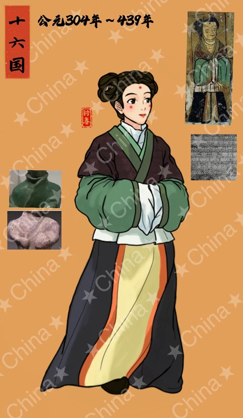 Ancient Chinese Women's Hanfu Attire Illustrations-25