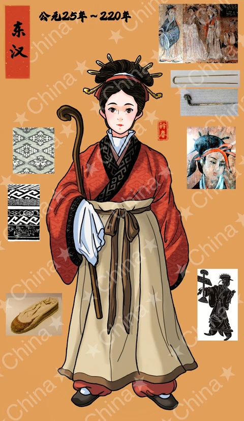 Ancient Chinese Women's Hanfu Attire Illustrations-8