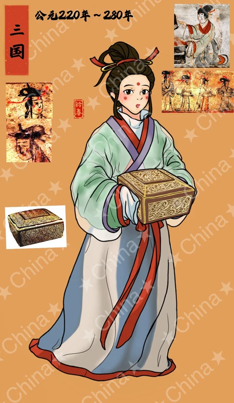 Ancient Chinese Women's Hanfu Attire Illustrations-12