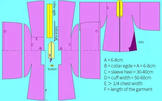 Hanfu Sewing Pattern (1) - Pifeng Cutting Diagram & Making-8