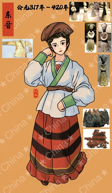 Ancient Chinese Women's Hanfu Attire Illustrations-15