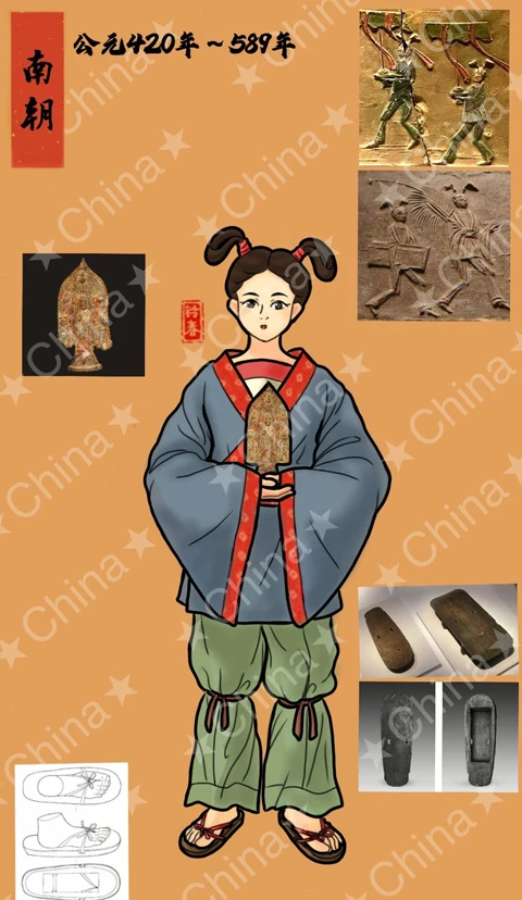 Ancient Chinese Women's Hanfu Attire Illustrations-30