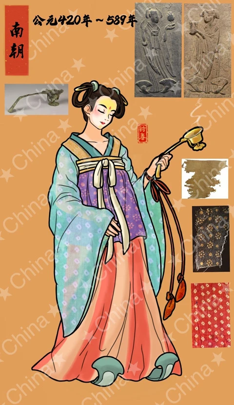 Ancient Chinese Women's Hanfu Attire Illustrations-33