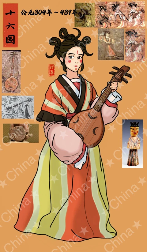 Ancient Chinese Women's Hanfu Attire Illustrations-21