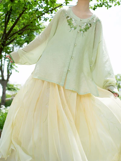 10 Gorgeous Green Hanfu Set for Summer-20