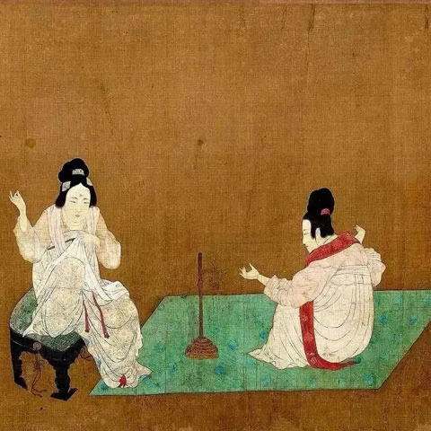 Painting Appreciation: Court Ladies Preparing Newly Woven Silk-7