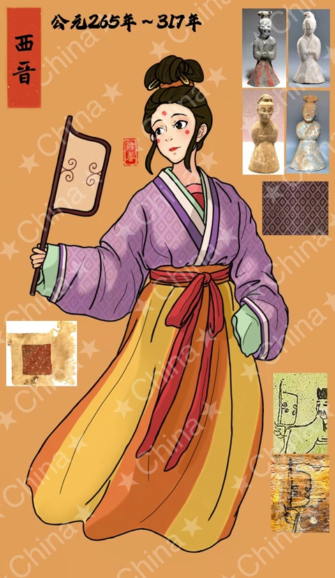 Ancient Chinese Women's Hanfu Attire Illustrations-14