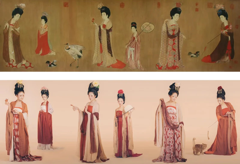 Unveiling Tang Dynasty Fashion Through Court Ladies Adorning Their Hair with Flowers-15