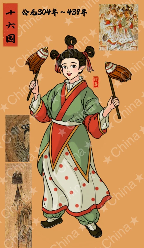 Ancient Chinese Women's Hanfu Attire Illustrations-23