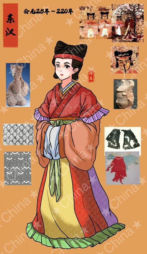 Ancient Chinese Women's Hanfu Attire Illustrations-10