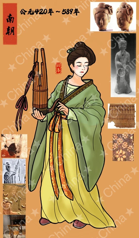 Ancient Chinese Women's Hanfu Attire Illustrations-31