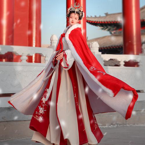 Hanfu in Traditional Chinese Clothing Style with Plum Blossoms, Special Effects Images of Butterflies and Plum Blossoms in Traditional Chinese Clothing-2