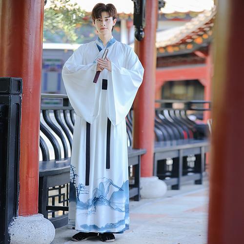 Children's Hanfu Costumes for Winter Girls, Children's Hanfu Costumes in Blue for Winter Coordination-1