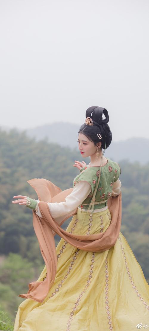 Traditional Chinese Hanfu with Apricot Blossoms-3