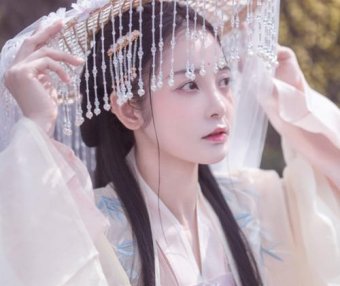 Ancient Costume Hanfu Beauty Buns, Ancient Costume Beauty in Hanfu