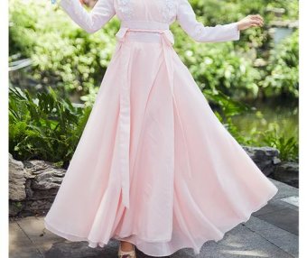 Ancient Student Hanfu Tube Dress, Ancient Pink Ruqun Tube Top Images